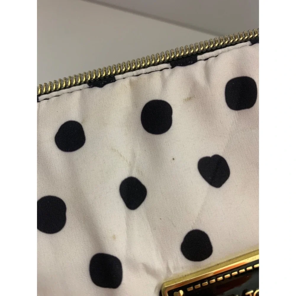 Betsey Johnson Black and White Polka Dot Nylon Tote and Matching Zippered Bag